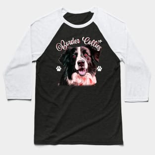 Collie Command: Intense Gaze of the Border Collie Captivates on Tee Baseball T-Shirt